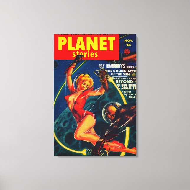 Planet Stories Magazine Cover 2 Canvas Print (Front)