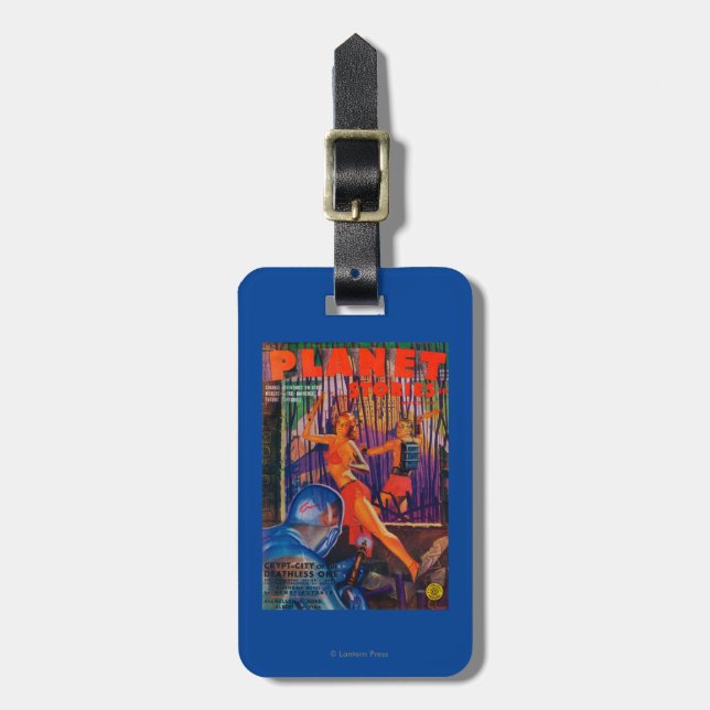 Planet Stories Magazine Cover 3 Luggage Tag (Front Vertical)