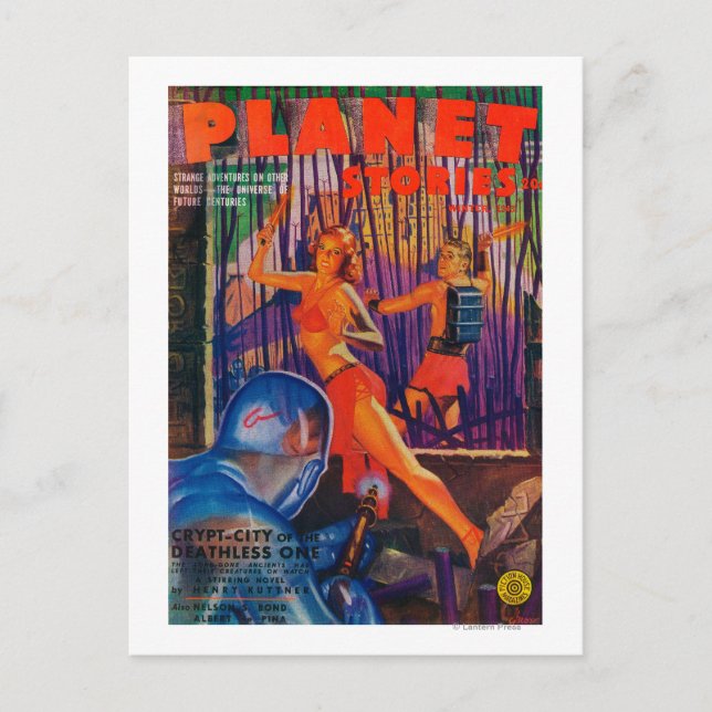 Planet Stories Magazine Cover 3 Postcard (Front)