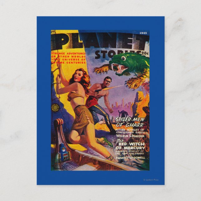 Planet Stories Magazine Cover 5 Postcard (Front)