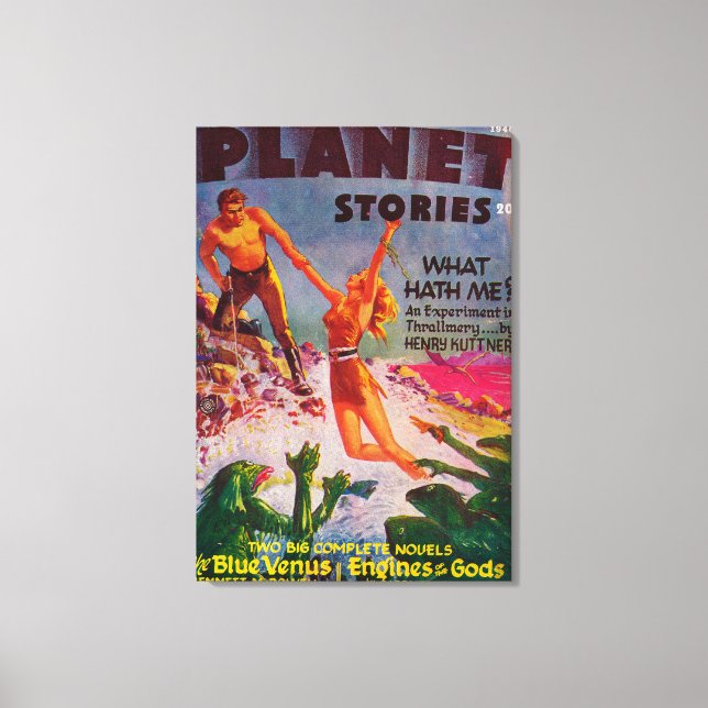 Planet Stories Magazine Cover 7 Canvas Print (Front)