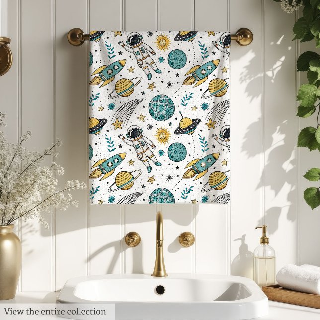 Planet Theme Bath Towel Soft Pastel Colours for Bo (Planet Theme Bath Towel Soft Pastel Colors for Boy)