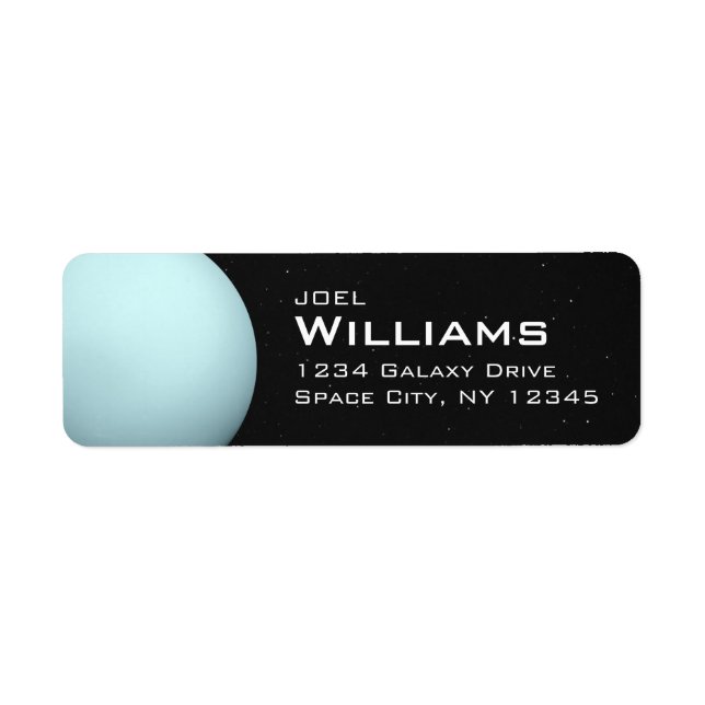 Planet Uranus Solar System Space Return Address (Front)