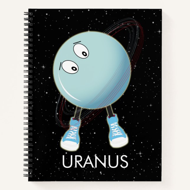 Planet Uranus & Stars  Notebook (Front)