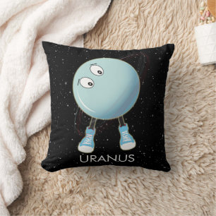 Planet Uranus & Stars Throw Pillow