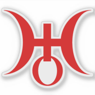 Planet Uranus Symbol (red)