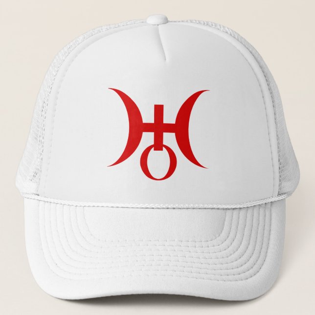 Planet Uranus Symbol (red) Trucker Hat (Front)