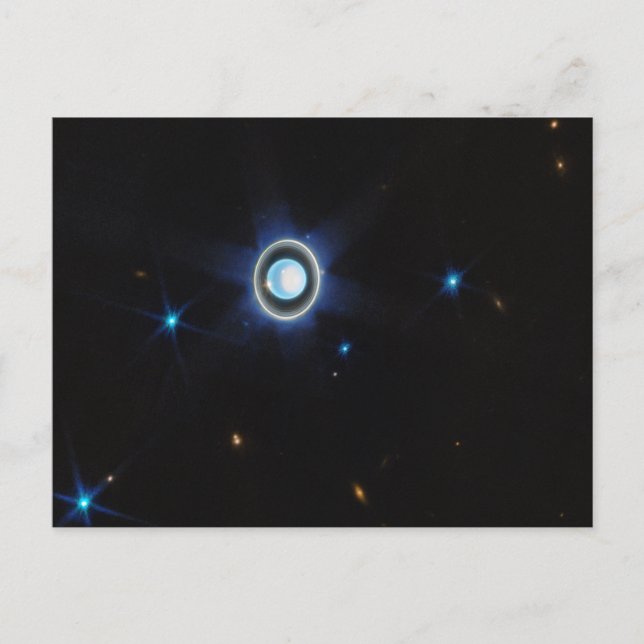 Planet Uranus with Rings and Moons JWST Image Postcard (Front)