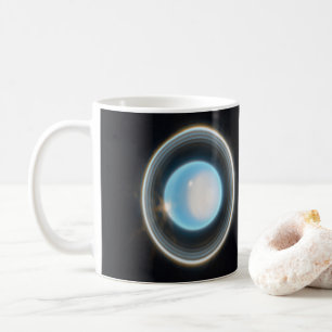Planet Uranus with Rings JWST Image Coffee Mug
