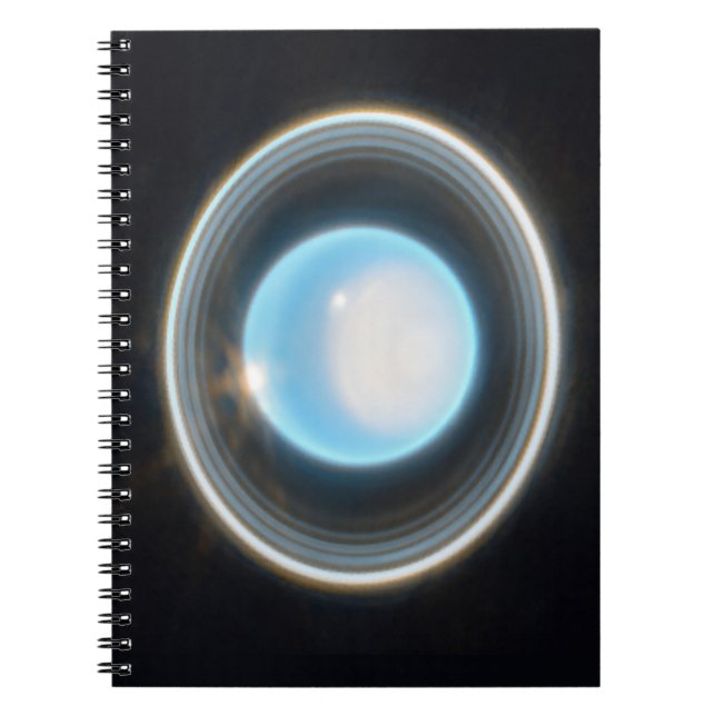 Planet Uranus with Rings JWST Image Notebook (Front)