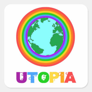 Planet Utopia Square Sticker