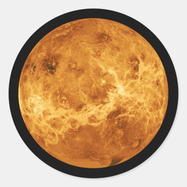 Planet Venus from Outer Space Classic Round Sticker (Front)
