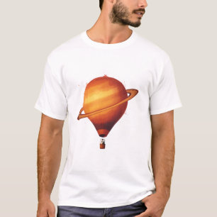 "Planet Voyage" Saturn Hot Air Balloon Graphic Tee