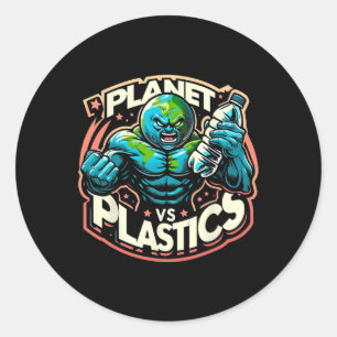 Planet Vs Plastics Earth Day Classic Round Sticker