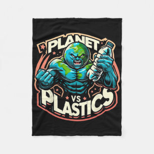 Planet Vs Plastics Earth Day  Fleece Blanket