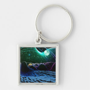 Planet Xynlorepline Premium Square Keychain