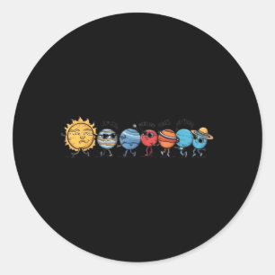 Planetary Alignment Funny Solar System Planet Classic Round Sticker