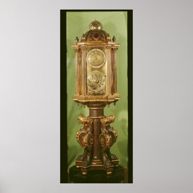 Planetary clock, completed in 1520 poster (Front)