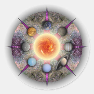 Planetary Mandala Circle Sticker
