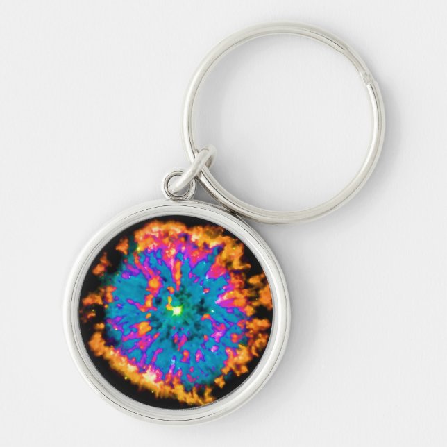 Planetary Nebula NGC 6751 Pop Art Psychedelic Keychain (Front)