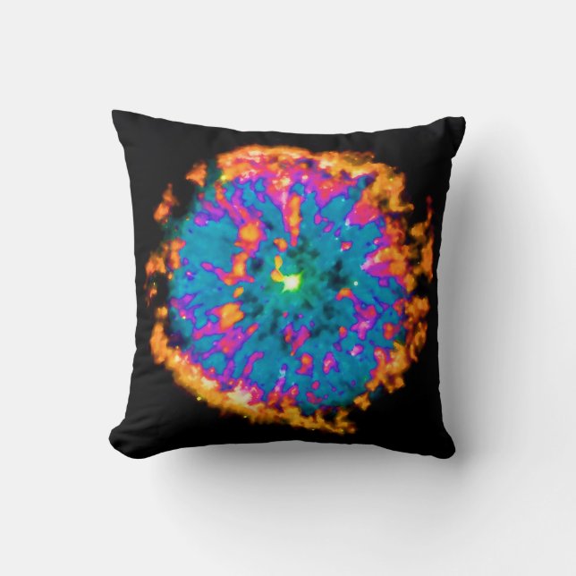 Planetary Nebula NGC 6751 Pop Art Psychedelic Throw Pillow (Front)