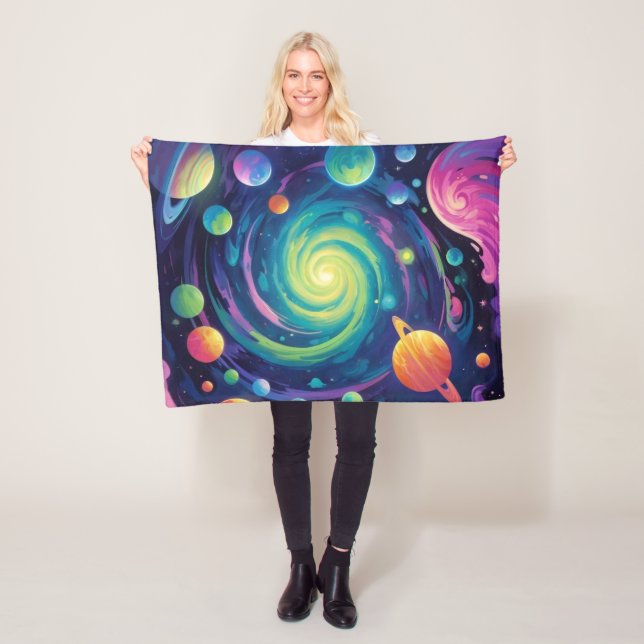 Planetary Spin Fleece Blanket (In Situ)