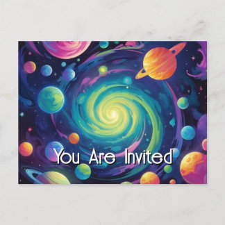 Planetary Spin  Invitation Postcard