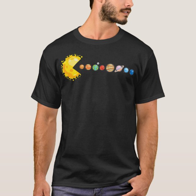 Planetary System Star Eating Planets Sun Funny Ast T-Shirt (Front)
