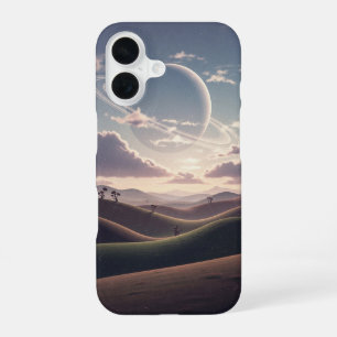 Planète Anneau Vintage au-dessus des Collines iPhone 16 Case