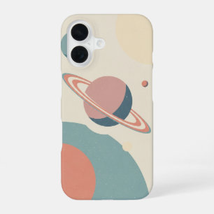 Planète Vintage aux Anneaux iPhone 16 Case
