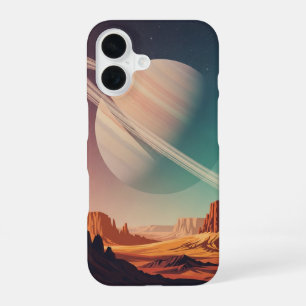 Planète Vintage derrière les Falaises iPhone 16 Case