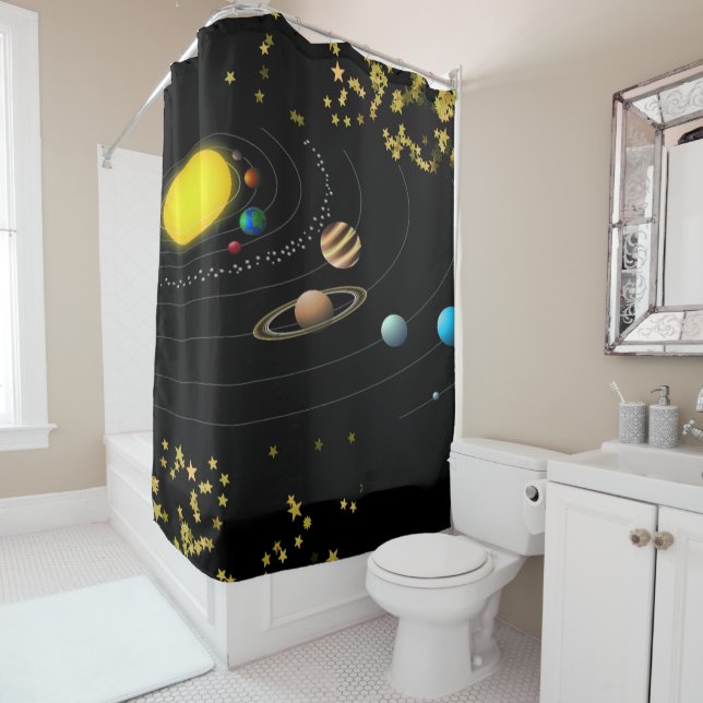 Planètes de rideau de douche (En situation)