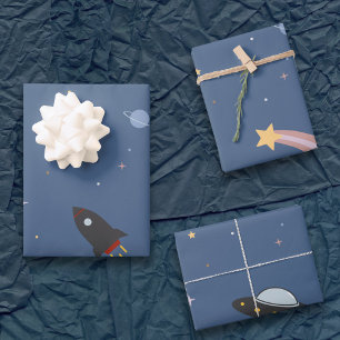 Planètes et fusées, Papier d'enveloppement spatial