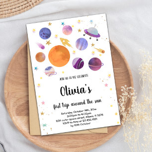 Planètes Galaxy Invitation d'anniversaire