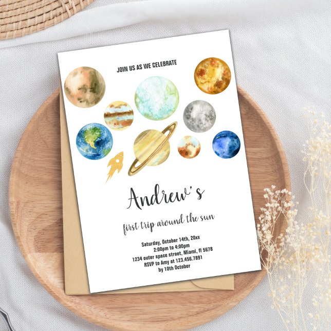 Planètes Galaxy Invitations d'anniversaire (Planets Galaxy Birthday Invitations)