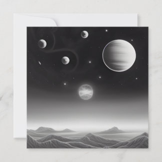 Planètes rétro surréalistes dans la carte spatiale