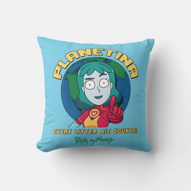 Planetina - Every Litter Bit Counts Throw Pillow (Front)