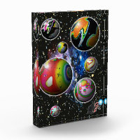 Planetoids Colour Illustration Acrylic Block
