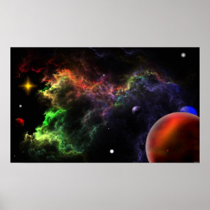 Planetoids In The Nebula Cluster Poster