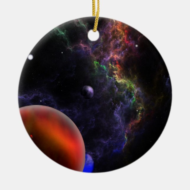 Planetoids In The Nebula Cluster RR90 Ornament (Front)