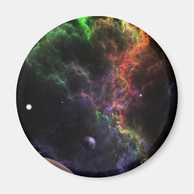Planetoids In The Nebula Cluster Space Art Magnet (Front)