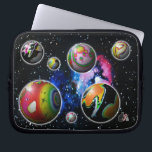 Planetoids Laptop Sleeve<br><div class="desc">Seven planetoids are emerging into our universe through the space-time continuum portal. Each sphere is a world of wonder and amazement. Can they continue to expand and fill our space? Only time will tell. Adventurous explorers of alternate dimensions will encase their computer in this intriguing laptop sleeve understanding that they...</div>