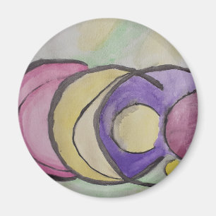 Planets Abstract Art Magnet