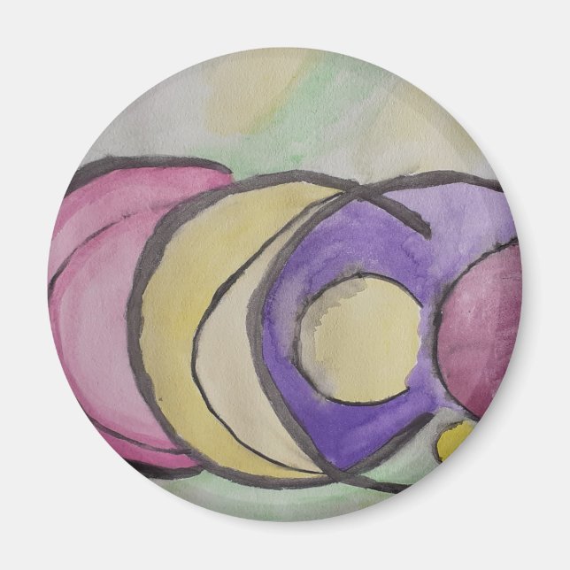 Planets Abstract Art Magnet (Front)