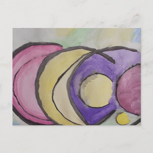 Planets Abstract Art Postcard (Front)