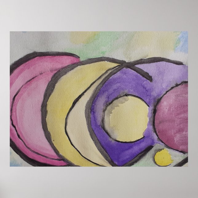 Planets Abstract Art Poster (Front)