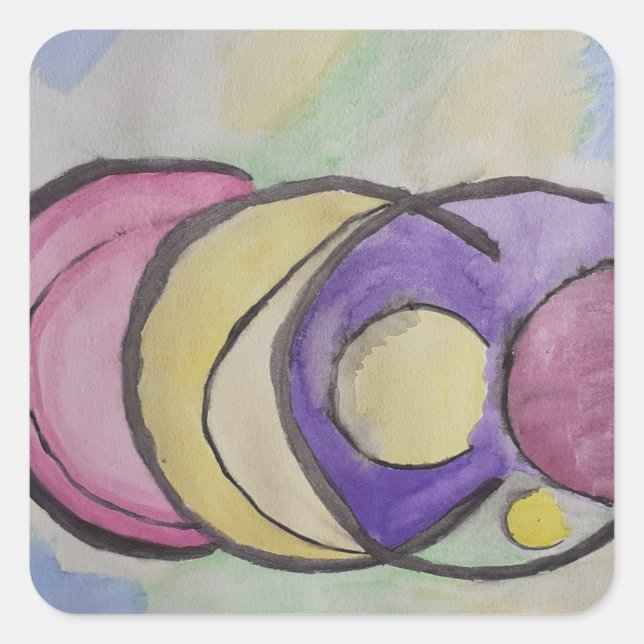 Planets Abstract Art Sticker (Front)