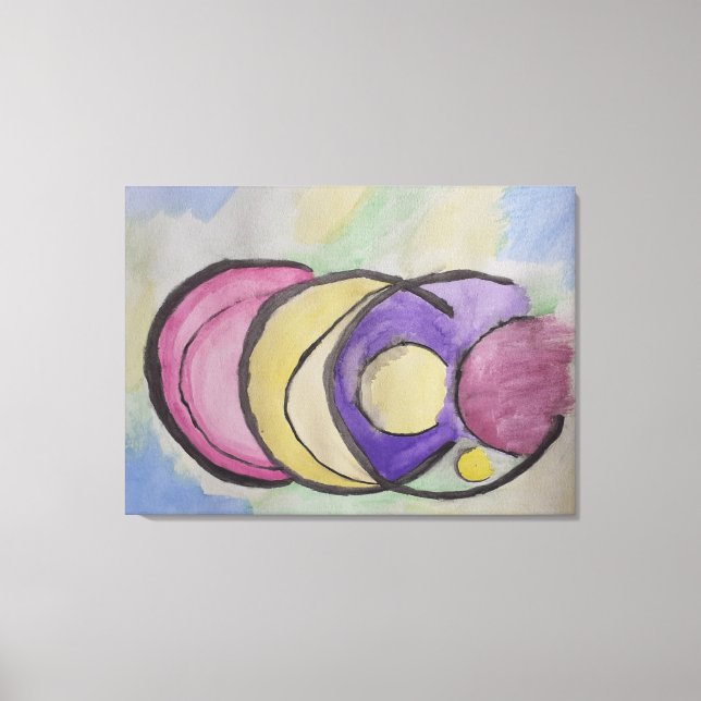 Planets Abstract Art Stretched Canvas Print (Front)