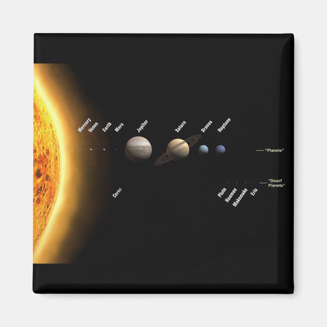 Planets and Dwarf planets Space NASA Magnet (Front)