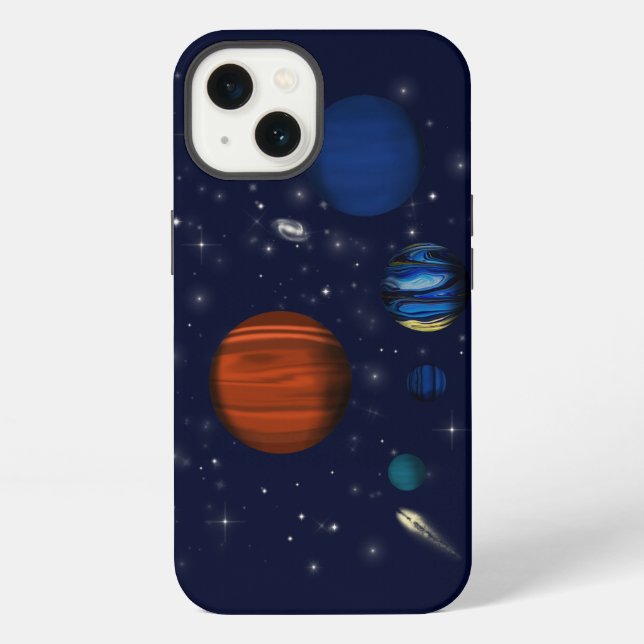 Planets and galaxies in space iPhone case (Back)